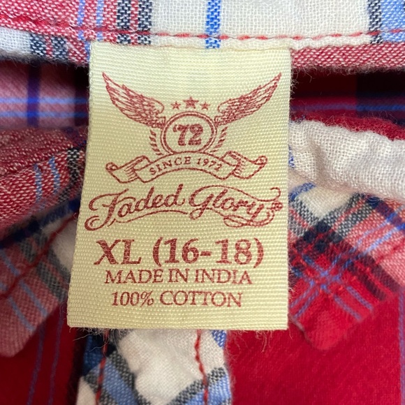 Faded glory women’s button down plaid shirt size Xl - Picture 7 of 7